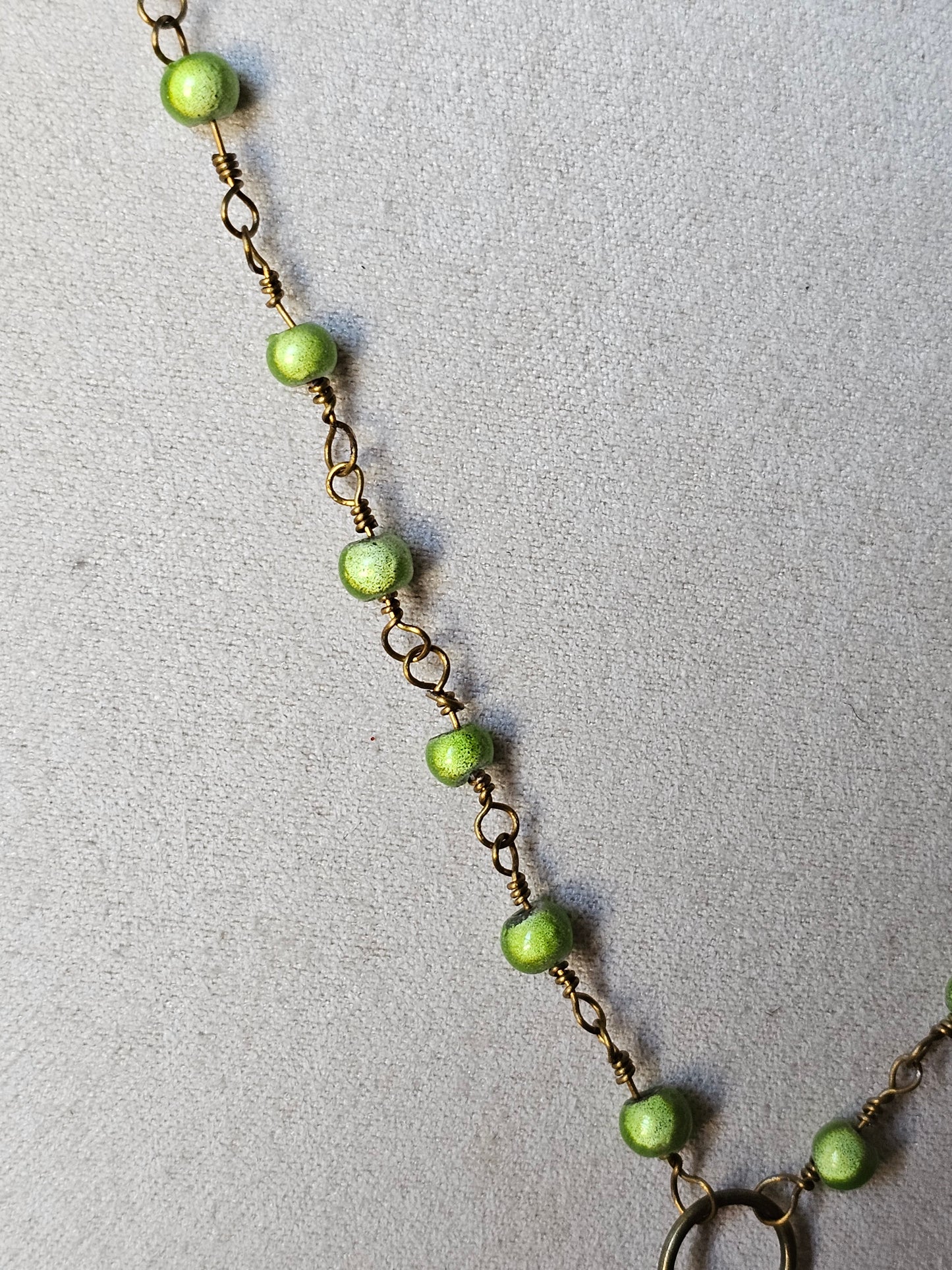Handcrafted Artisan Antique Bronze Flower Necklace & Earrings Set