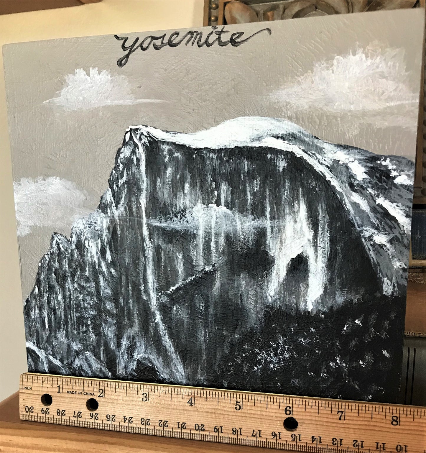 Yosemite Original 8x8" Acrylic Half Dome Painting for Home or RV Travel Trailer Decor