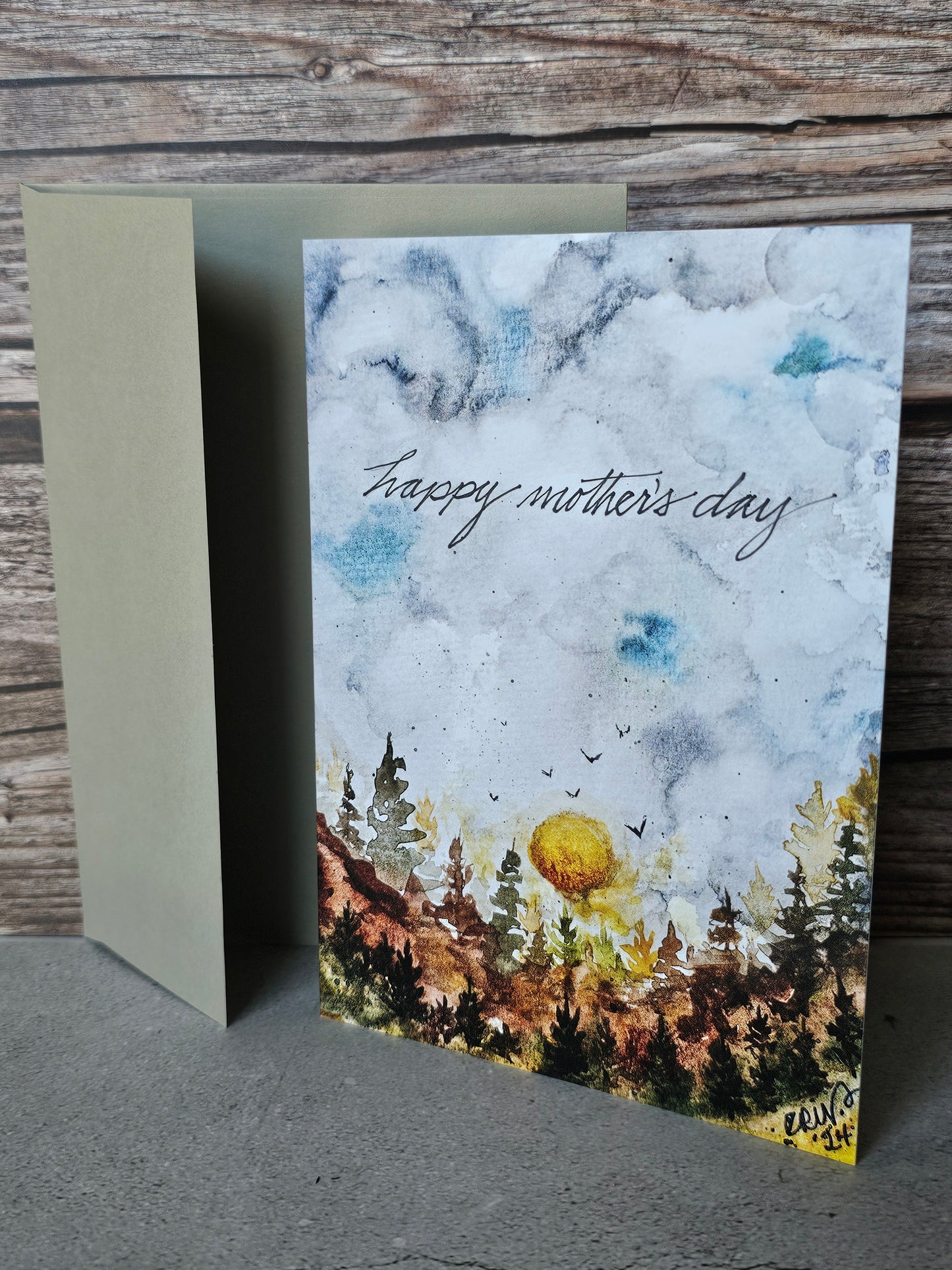 New Watercolor Print 'Happy Mother's Day' Card 5x7 with Envelope