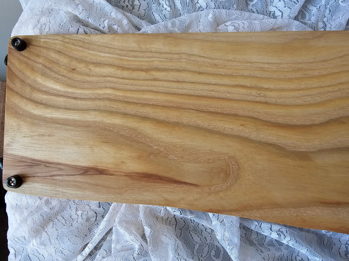 Gorgeous Large Ash Wood Charcuterie Board with Handles, Rubber Feet, Charms