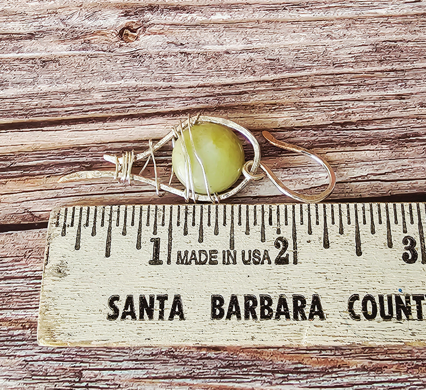 New Artisan Milk Jade Teardrop Melt Silver Plated Wire Wrap Earrings
