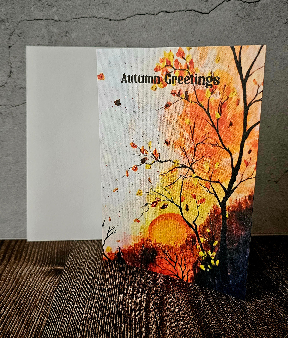 Fall Thanksgiving Greeting Card 'Autumn Greetings' 5x7" With Envelope
