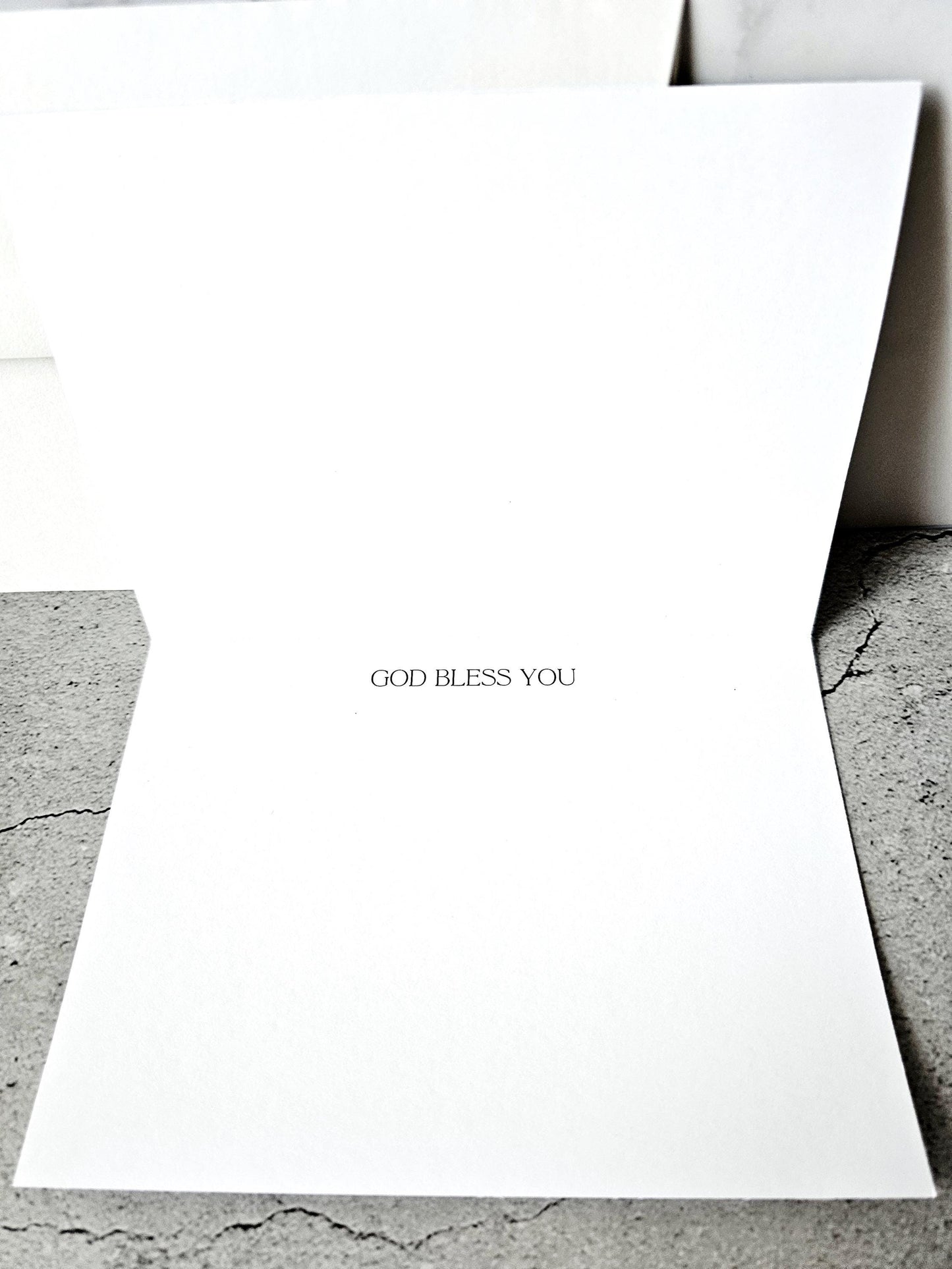 Watercolor Ocean Sunrise Greeting Card with Envelope, Christian Message with Psalm 113:3