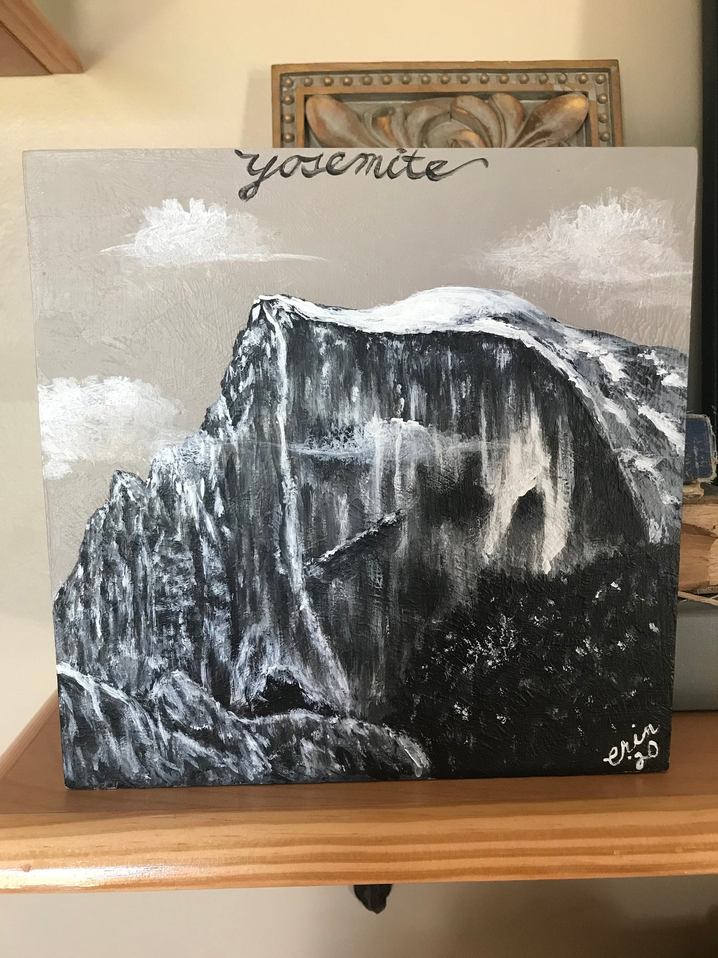 Yosemite Original 8x8" Acrylic Half Dome Painting for Home or RV Travel Trailer Decor