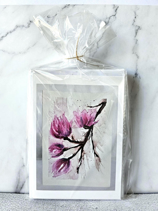 NEW Set of 5 Tulip Tree Spring Cards Blank Inside With White Envelopes 5X7