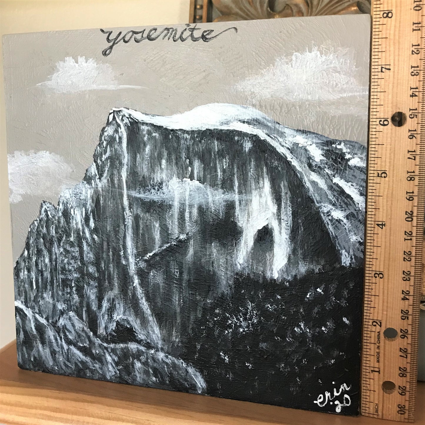 Yosemite Original 8x8" Acrylic Half Dome Painting for Home or RV Travel Trailer Decor