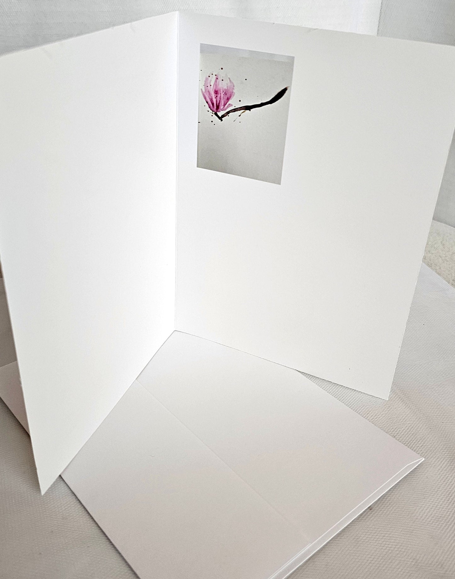 Watercolor Tulip Tree Greeting Cards: Spring Floral Blank Notecards, Set of 5