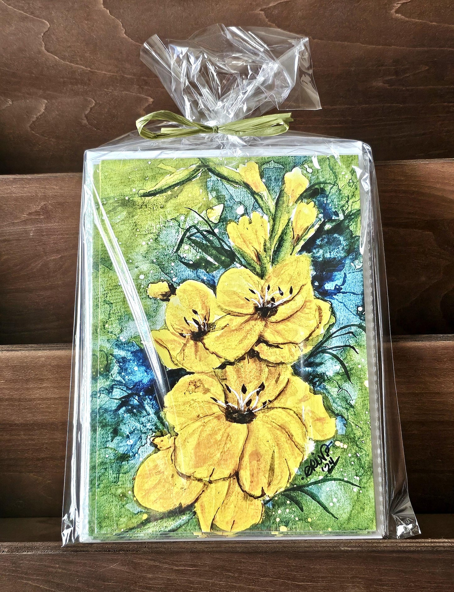 Watercolor Gladiola Art Print Cards: Floral Greeting Notes, Set of 5