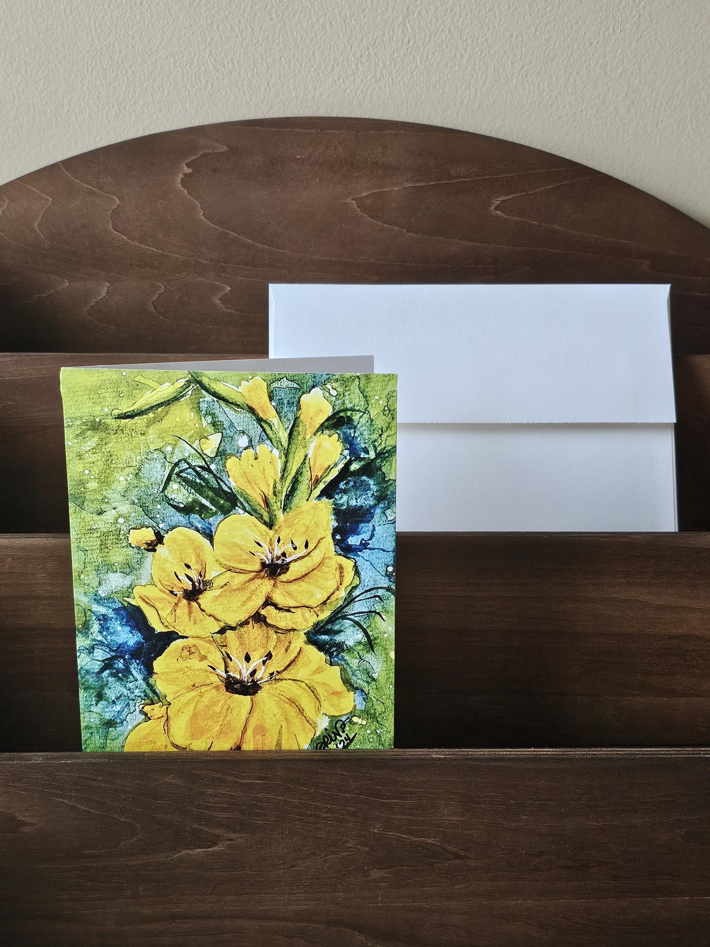 Watercolor Gladiola Art Print Cards: Floral Greeting Notes, Set of 5