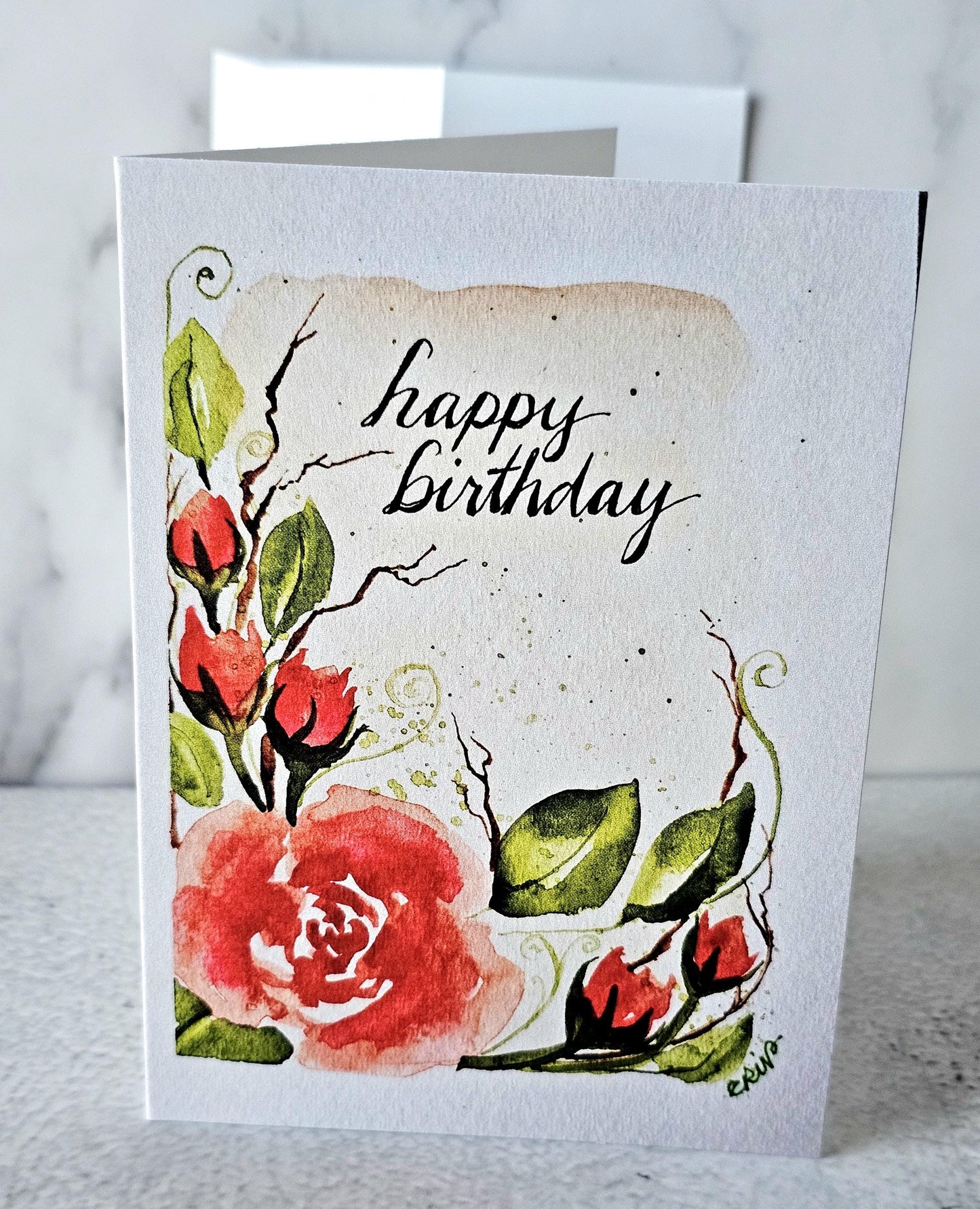 Original Watercolor Print Christan Watercolor Print Christian Birthday Greeting Card 3x5 With White Envelope - Isaiah 60:1 verse Inside