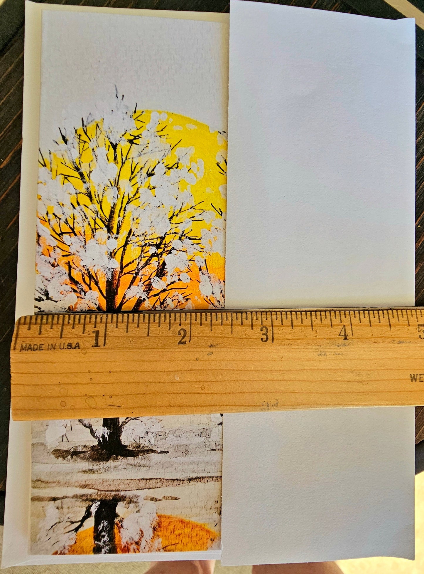 Winter Moon Watercolor Greeting Card: Blank 5x7 Art Card