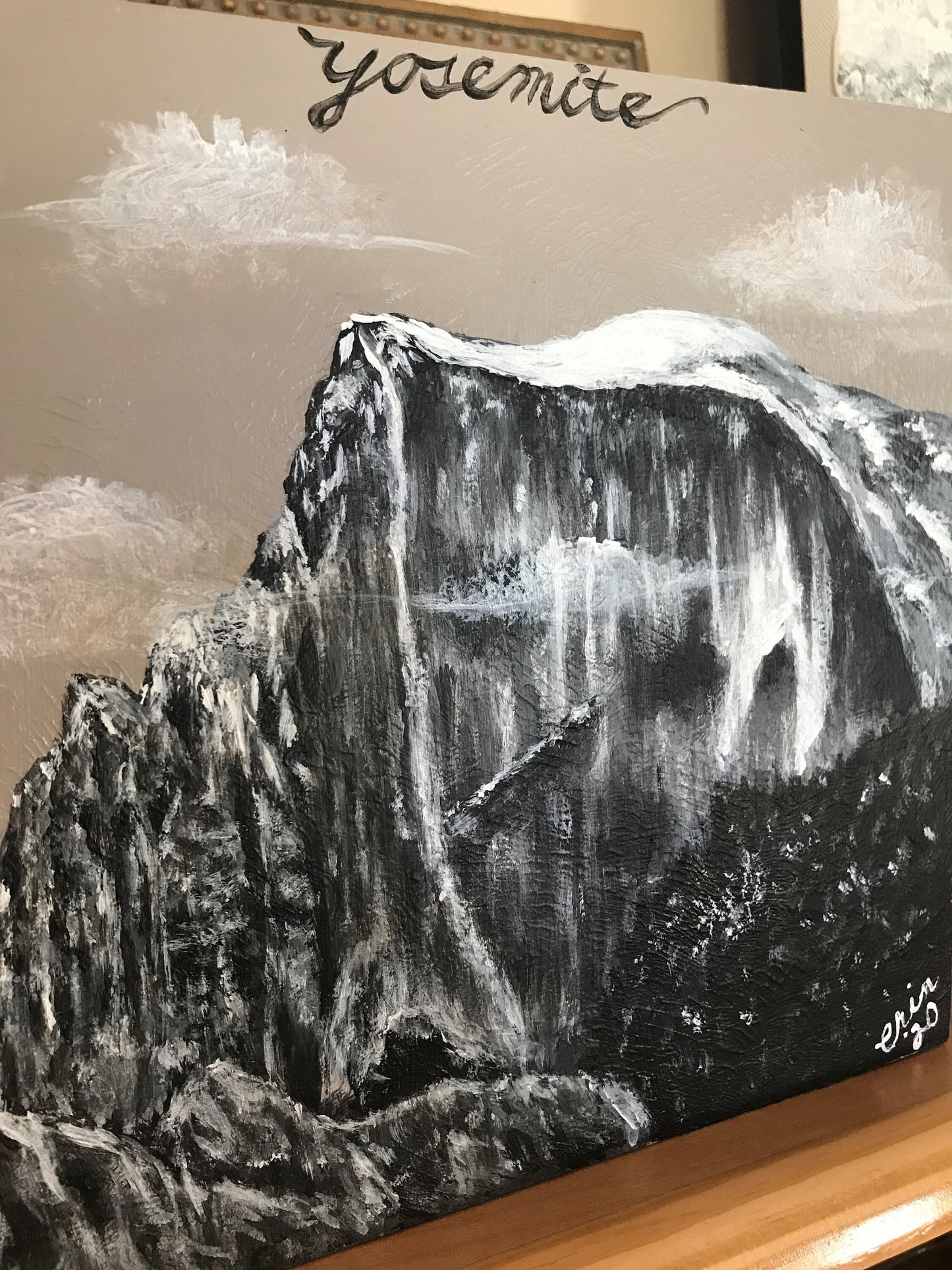 Yosemite Original 8x8" Acrylic Half Dome Painting for Home or RV Travel Trailer Decor