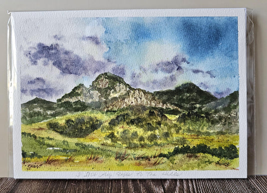 Original Watercolor Landscape Painting: Christian Art, Psalm 121