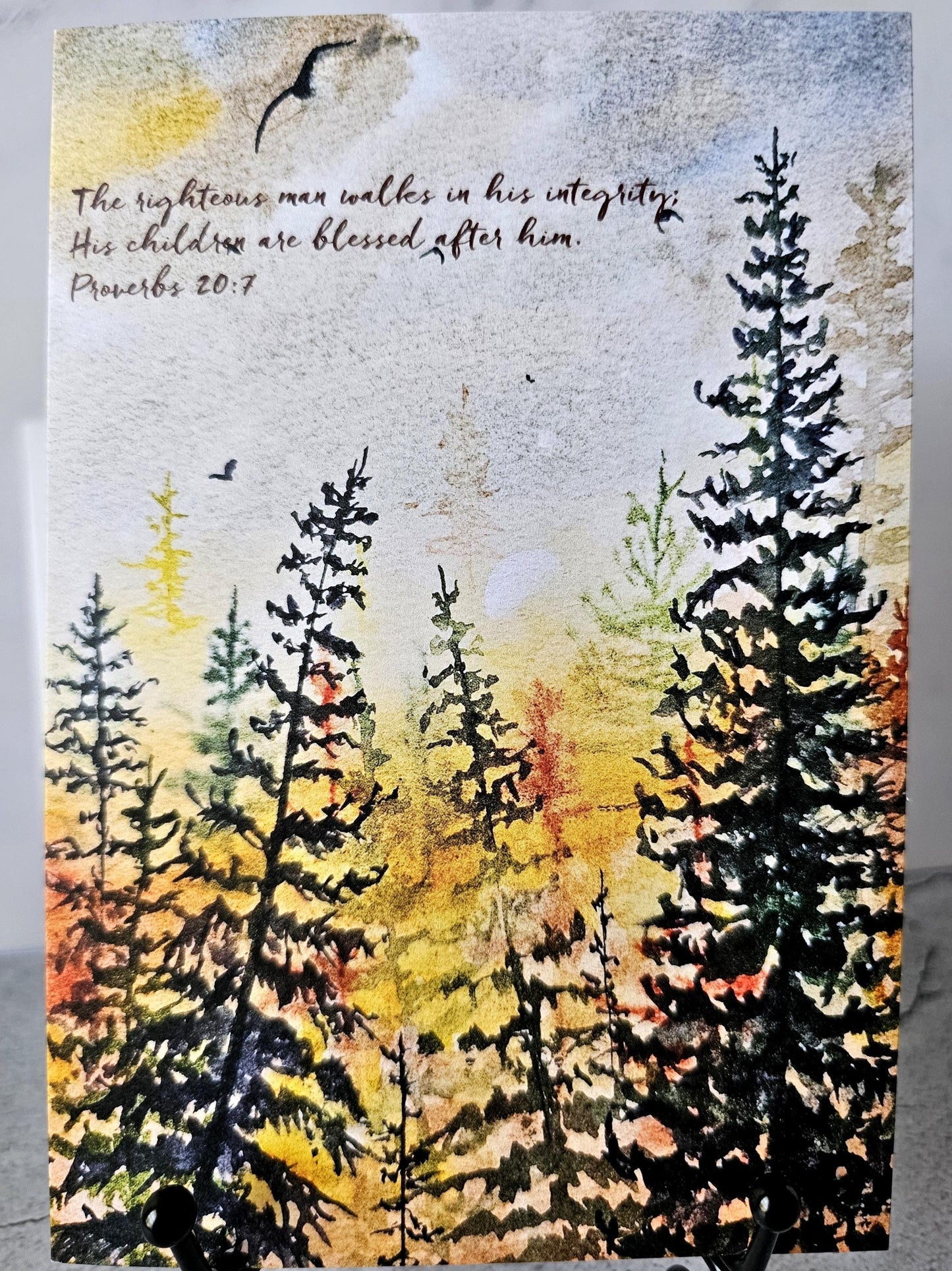 Watercolor Father's Day Card: Caramel Sunrise Art Print with Proverbs