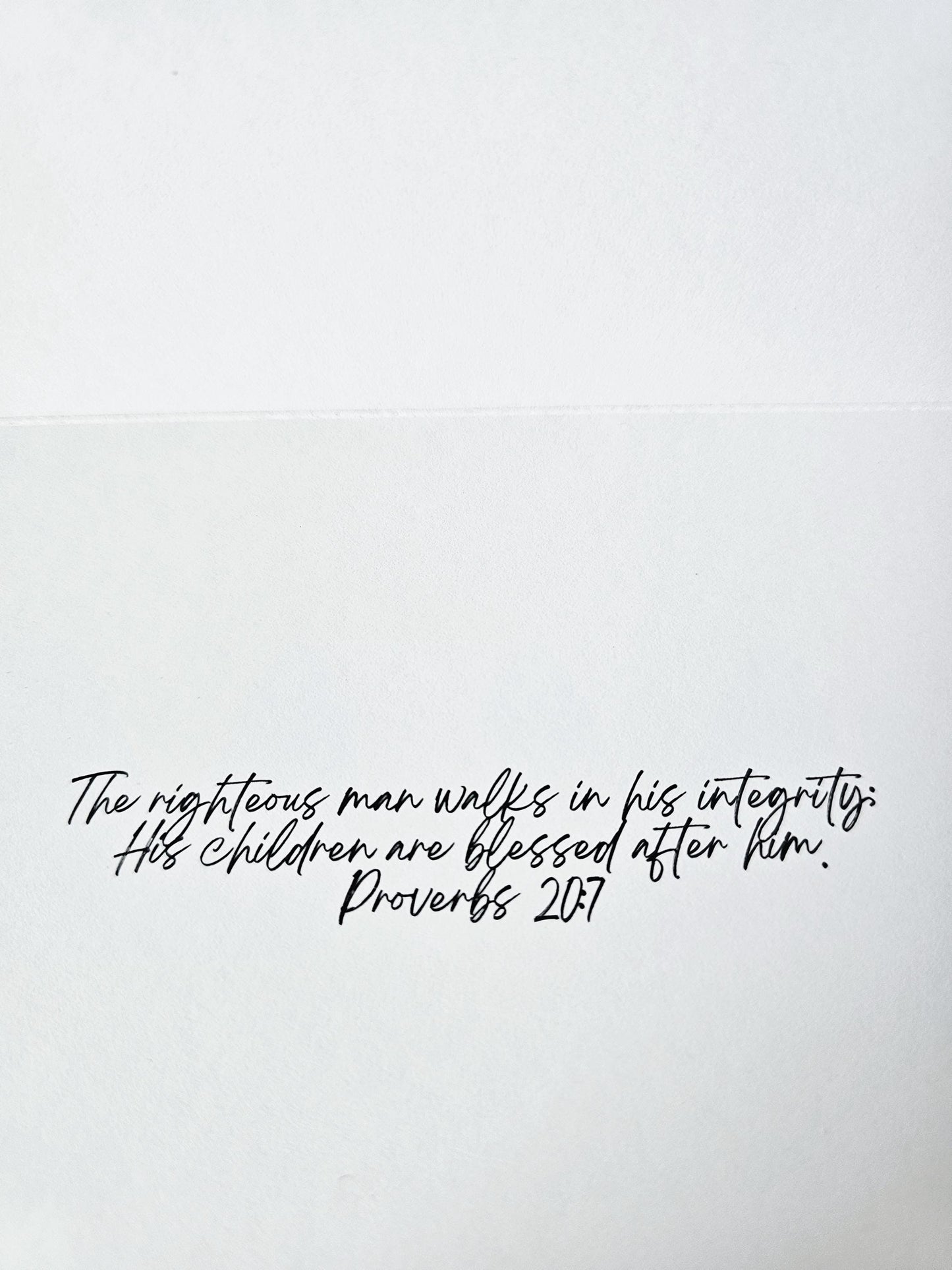 NEW Artisan Watercolor Art Print Father's Day Christian Greeting Card 5x7 With Env and Proverbs 20:7 Verse