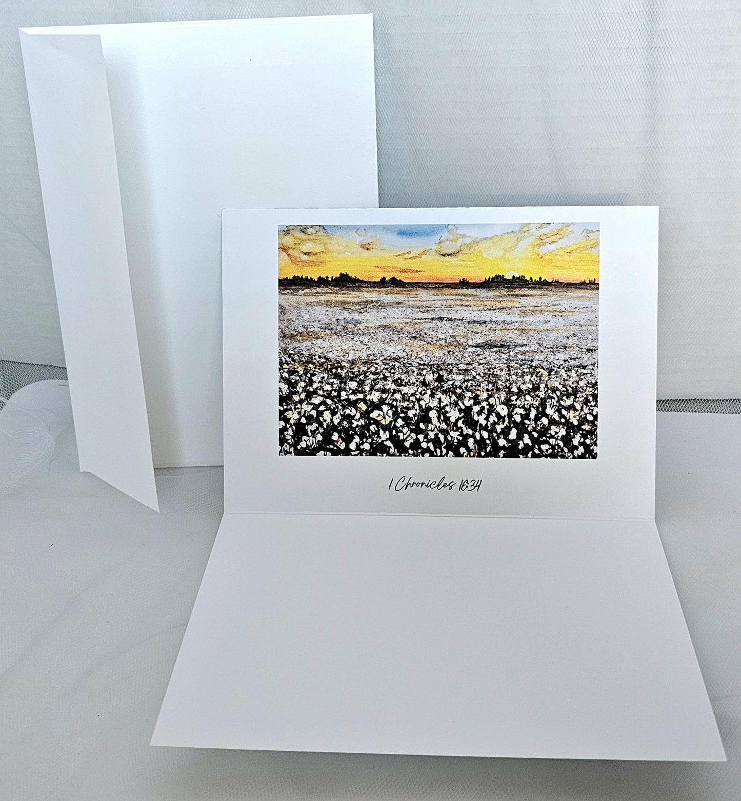 Set of 5 Watercolor 'Give Thanks' Christian Fall Art Greeting Cards (5x7)