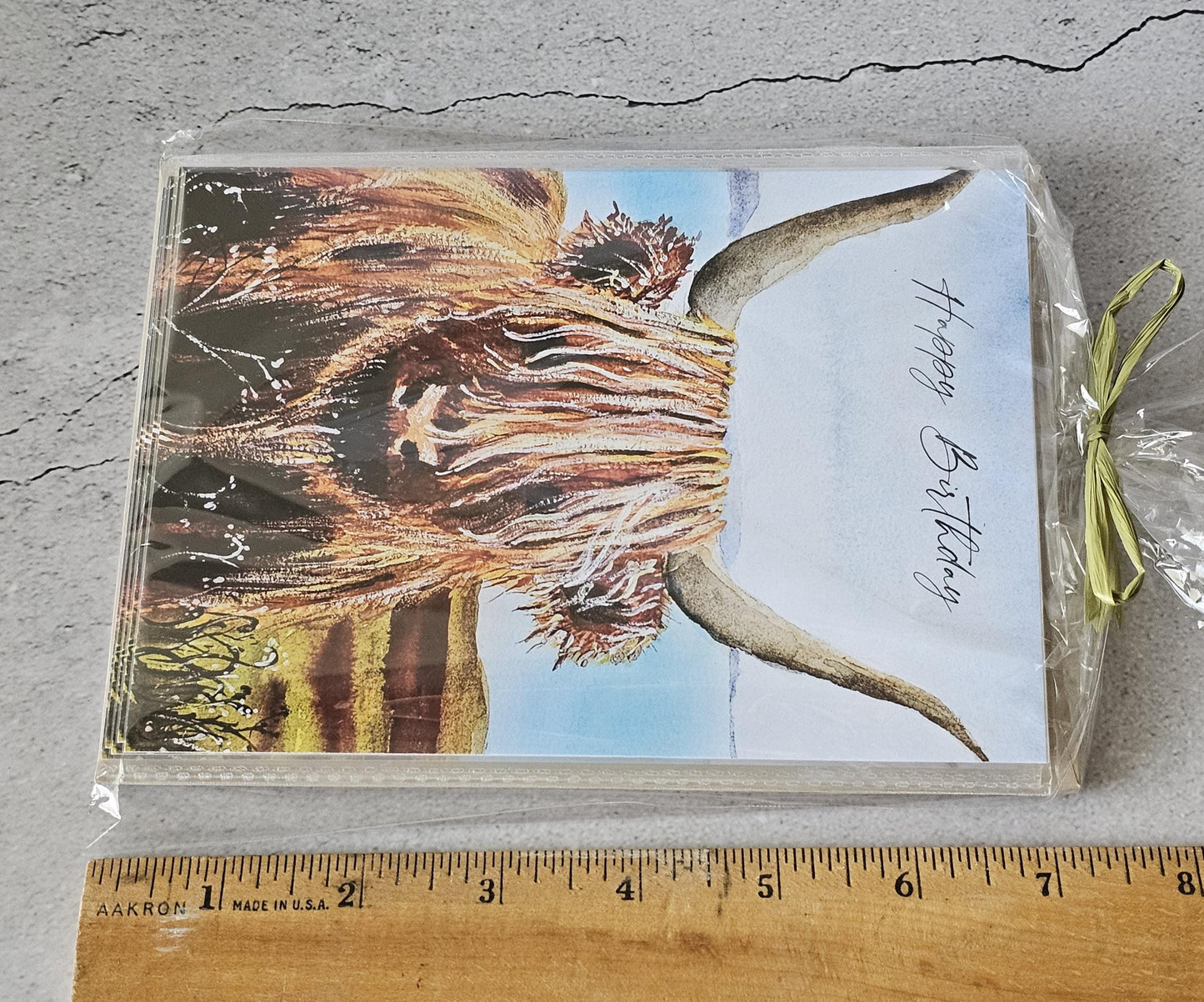 Highland Cow Birthday Cards: Watercolor Art Prints, Set of 5