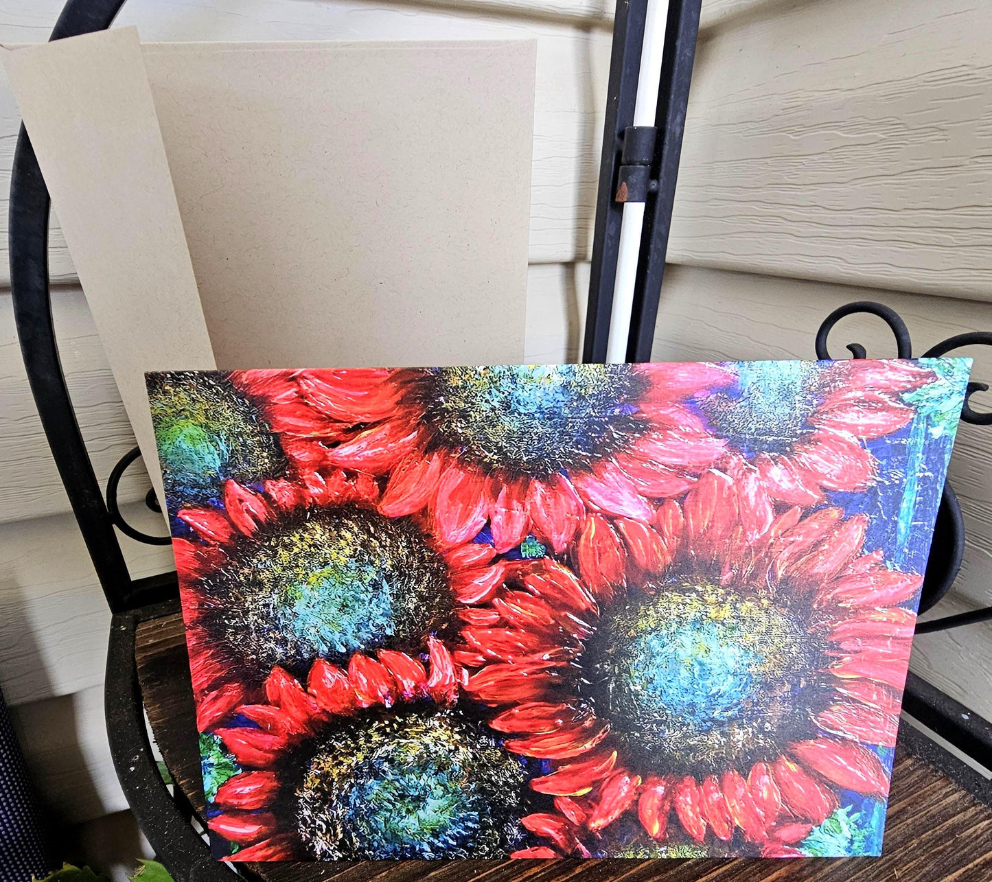 Watercolor 'Sultry Sunflowers' Christian Greeting Card 5x7